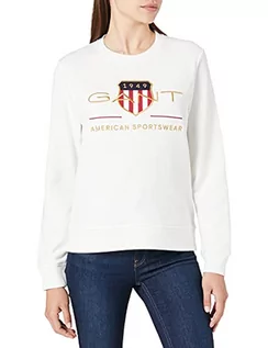 Bluzy damskie - GANT Damska bluza Archive Shield C-Neck Sweat, Eggshell, XL - grafika 1