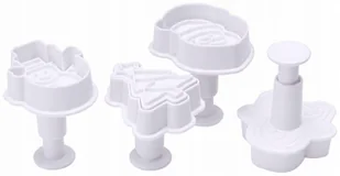 Wykrawaczki plastikowe STEMPLE 4szt. pieczątki. - Formy do ciast - miniaturka - grafika 1