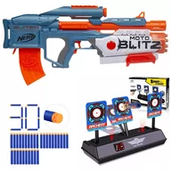 Zabawki militarne - Nerf Elite 2.0 MotoBlitz F5872 + tarcza elektroniczna + 30 strzałek waffle - miniaturka - grafika 1
