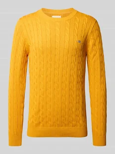 Sweter z dzianiny z prążkowanymi wykończeniami - Swetry męskie - miniaturka - grafika 1