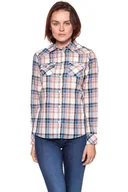 Koszule damskie - Wrangler, Koszula damska, Check Shirt Glow Orange W5240Lu48, rozmiar S - miniaturka - grafika 1