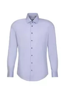 Koszule męskie - Seidensticker Męska koszula biznesowa – slim fit – łatwa do prasowania – kołnierz Kent – długi rękaw – 100% bawełna, jasnoniebieski, 38 - miniaturka - grafika 1