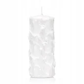 Świece - Świeca walec ŚNIEŻYNKA 15 cm kolor BIAŁY - miniaturka - grafika 1