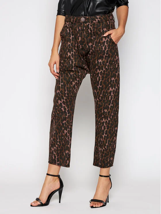 One Teaspoon Jeansy Boyfriend Leopard Sinner 23486 Brązowy Relaxed Fit