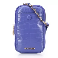 Torebki damskie - Minitorebka z ekoskóry na łańcuszku fioletowa - miniaturka - grafika 1