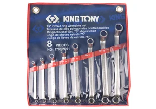 ZESTAW KLUCZY OCZKOWYCH ODGIĘTYCH 75° 8cz. 6 - 22mm, ETUI King Tony - Zestawy narzędziowe - miniaturka - grafika 1