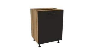 Szafka Dolna Presto 60X82 Cm Płyta Laminowana Dąb Evoke/Czarny - Meble kuchenne - miniaturka - grafika 1