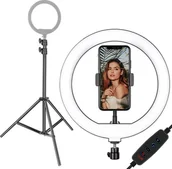 Wyposażenie ciemni fotograficznej - Lampa pierścieniowa Alogy Ring A33 do zdjęć makijażu + statyw - miniaturka - grafika 1