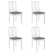 Krzesła - vidaXL Krzesła z poduszkami, 4 szt., białe, lite drewno kauczukowca - miniaturka - grafika 1