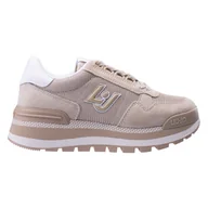 Sneakersy damskie - Damskie Sneakersy LIU JO SNE COW SUEDE/MESH BA3119 BA3119PX02701127 – Beżowy - miniaturka - grafika 1