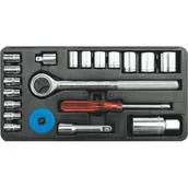 Klucze i nasadki - Toya Kpl. zestaw nasadek 21części 1/43/8 4-17mm walizka 58210 - miniaturka - grafika 1