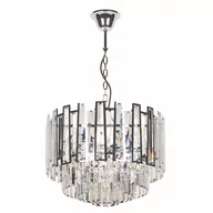 Lampy sufitowe - Srebrny okrągły żyrandol kryształowy - S876-Havis - miniaturka - grafika 1