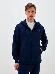 Bluza męska rozpinana polarowa Reebok Identity Sl Fleece Fz 100202861 S Granatowa (1200143521960) - Bluzy męskie - miniaturka - grafika 1