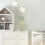 Lampy stojące - Miętowa lampka nocna dla dzieci NICEA na chromowanej podstawie - miniaturka - grafika 1