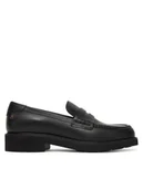 Półbuty damskie - Tommy Hilfiger Loafersy Elettra Penny Leather FW0FW09360 Czarny - miniaturka - grafika 1