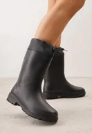 Kalosze damskie - Czarne Kalosze ze Stoperem na Cholewce Eunosa - miniaturka - grafika 1