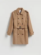 Moda i Uroda OUTLET - Reserved - Klasyczny trencz z paskiem - brązowy - miniaturka - grafika 1