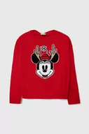 Swetry dla dziewczynek - United Colors of Benetton sweter dziecięcy x Disney kolor czerwony lekki - miniaturka - grafika 1