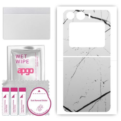 folia naklejka skórka strukturalna na TYŁ do Doogee Flip X - Marmur Biały - apgo SKINS