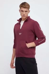 Reebok bluza męska kolor bordowy z aplikacją - Bluzy męskie - miniaturka - grafika 1