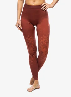 Legginsy termiczne damskie Odlo Kinship PW 200 BL Bottom Long - spiced apple melange - Kalesony - miniaturka - grafika 1
