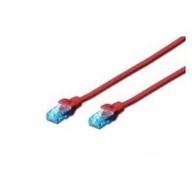 Patchcordy - Digitus Kabel patch cord UTP CAT.5E czerwony 0.25m 15 LGW DK-1512-0025/R - miniaturka - grafika 1