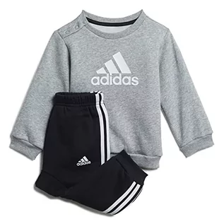 Odzież sportowa dziecięca - adidas H28835 I BOS LOGO JOG Spodnie Top: średni szary wrzosowy/biały Dół: czarno-biały 3-6 m - grafika 1