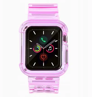 Silikonowa opaska pasek bransoleta bransoletka etui Strap Light Set do zegarka Apple Watch 38 mm - czerwona - Akcesoria do smartwatchy - miniaturka - grafika 1