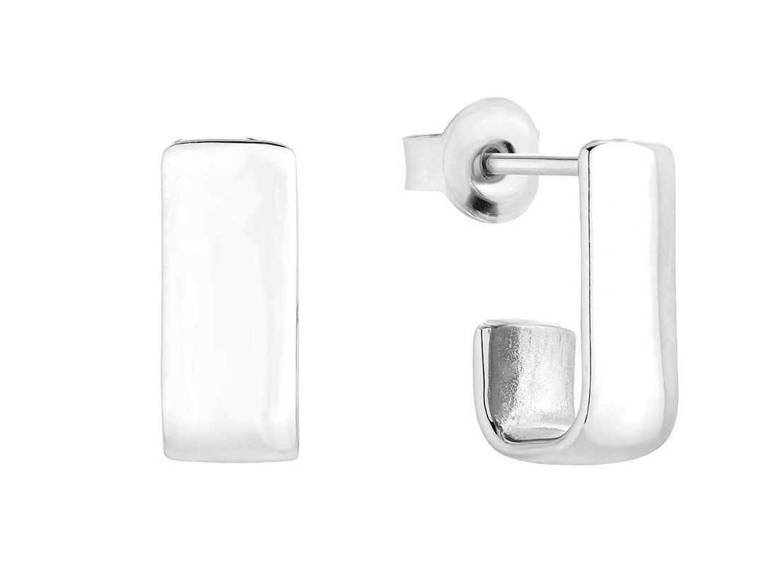 ankabizuteria.pl Proste kolczyki srebrne rodowane pod ucho