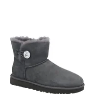 Śniegowce damskie - UGG Skórzane śniegowce MINI BAILEY BUTTON BLING - miniaturka - grafika 1