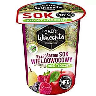 Sady Wincenta Sok w Kubku o smaku Wieloowocowym 100 Procent Tłoczony - Soki i napoje niegazowane - miniaturka - grafika 1
