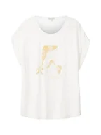 Koszulki i topy damskie - TOM TAILOR Damska koszulka z nadrukiem, 10315 - Whisper White, XL - miniaturka - grafika 1