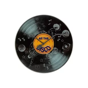 Nextime Zegar ścienny All the Disco, czarny, 43x3,5 cm - Zegary - miniaturka - grafika 1