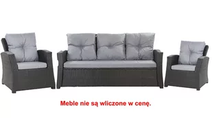 Komplet Poduszek Ogrodowych Na Meble Z Rattanu; Zestaw 5- Osobowy: Kanapa+ Fotele (2Szt.)/ Wodoodporne Pikowane Poduszki Ogrodowe, Kolor Szary - Poduszki ogrodowe - miniaturka - grafika 1