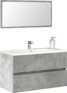 Szafki łazienkowe - vidaXL vidaXL Szafka łazienkowa z lustrem, szarość betonu - miniaturka - grafika 1