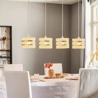 Lampy sufitowe - Lampa wisząca belka Helen biało-złota 4-punktowa - miniaturka - grafika 1