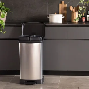 Curver Podwójny kosz na śmieci Deco z pedałem, 23L+23L, srebrny  Lumarko! - Kosze na śmieci - miniaturka - grafika 8