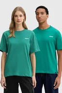 Koszulki i topy damskie - Barrow t-shirt bawełniany kolor turkusowy z nadrukiem F5BWUATH070 - miniaturka - grafika 1