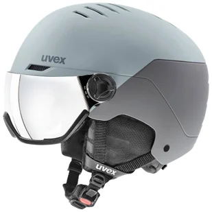 Uvex Wanted Visor, kask narciarski z wizjerem, jasnoszary/szary - Kaski narciarskie - miniaturka - grafika 1