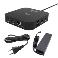 Stacje dokujące i replikatory portów - i-tec USB-C Dual HDMI Docking Station with Power Delivery 100 W + Universal Charger 100W Przewodowa USB 3.2 Gen 2 (3.1 Gen 2) Type-C Czarny - miniaturka - grafika 1