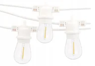 Girlandy - Girlanda Ogrodowa Lampki Ogrodowe Wodoszczelna Biała 5M Żarówki Retro 2W - miniaturka - grafika 1