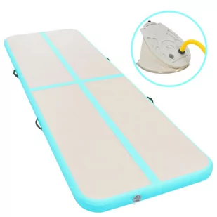 Vida Mata gimnastyczna z pompką 300x100x10 cm PVC zielona V-91914 - Maty do ćwiczeń - miniaturka - grafika 1