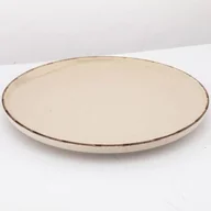 Talerze - Talerz porcelanowy Reactive Ivory nakrapiany płytki 27 cm beżowy - miniaturka - grafika 1