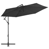 Parasole ogrodowe - vidaXL Parasol wiszący z aluminiowym słupkiem, 300 cm, czarny vidaXL - miniaturka - grafika 1