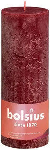 Bolsius Świeca rustykalna Shine 85H 19CM AKSAMITNA CZERWIEŃ BOLSIUS3037 - Świece - miniaturka - grafika 1