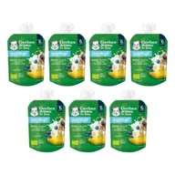 Desery dla dzieci - Gerber Organic Deser w tubce banany, jagody z jogurtem i płatkami zbóż po 6. miesiącu Zgrzewka 7 x 80 g Bio - miniaturka - grafika 1