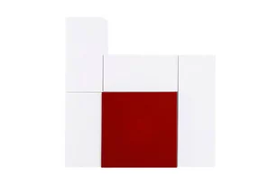 Regał wiszący ALORE biały/biały połysk/czerwony połysk, 270x120x21-39 cm - Regały - miniaturka - grafika 1