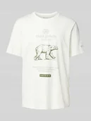 Koszulki męskie - T-shirt z detalami z logo - miniaturka - grafika 1