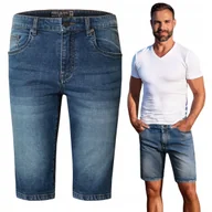 Spodenki męskie - SPODENKI Jeansowe Męskie Denim SAMOT Szorty GRANATOWE Sprane 39 Pako Jeans - miniaturka - grafika 1