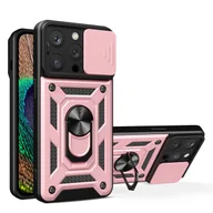Etui i futerały do telefonów - Hybrid Armor Camshield etui iPhone 14 Pro Max pancerny pokrowiec z osłoną na aparat różowe - miniaturka - grafika 1